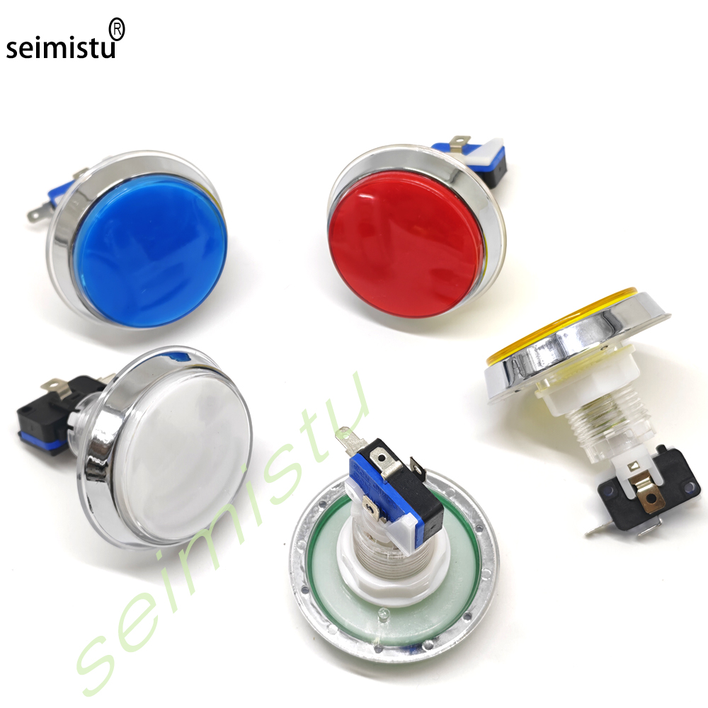 Bouton LED plat chromé 60 mm 1 - Arcade Games Vending avis et prix